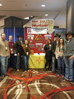 student team by booth